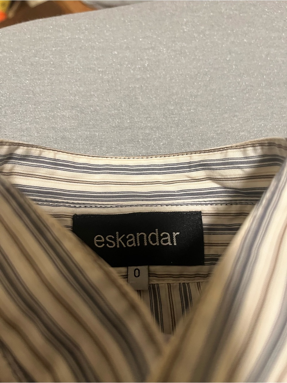 ESKANDAR striped 100% cotton shirt